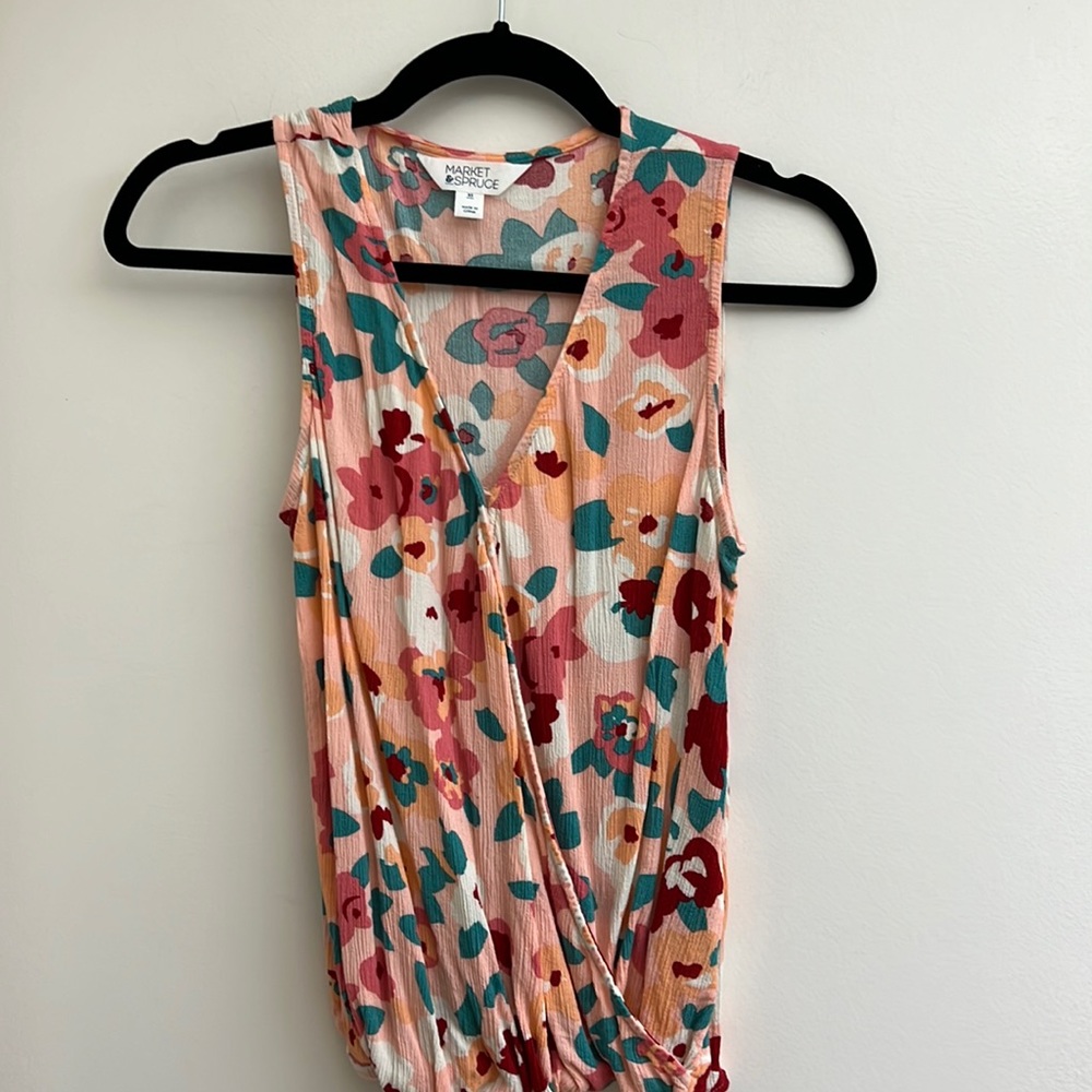 Market & Spruce Pink Women’s Floral Top
